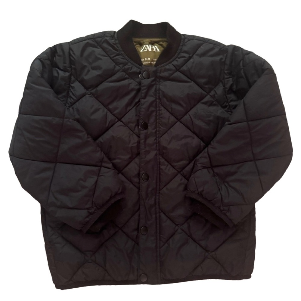 Zara Boys Black Quilted Bomber Jacket, 8-9